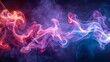 © tanapat - Abstract design with swirling neon smoke effects