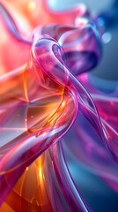 Poster - Captivating Digital Abstract with Curving Lines and Kaleidoscopic Colors