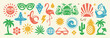 © provectors - Set of Summer holidays symbols and objects vector illustration. Collection of vacation elements