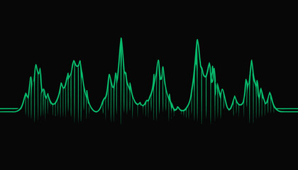Poster - Neon Light Spectrum: A Mesmerizing Continuous Line Drawing of Sound Waves