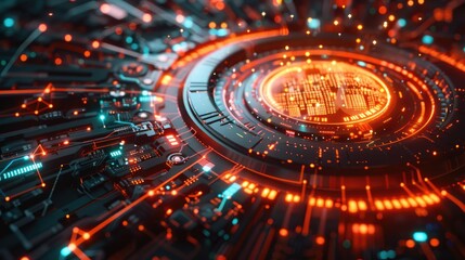 Poster - Quantum computer concept: Futuristic design with abstract elements, illustrating the cutting-edge advancements in computing