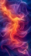 Poster - Captivating Abstract Curves and Vibrant Chromatic Arrangements in Digital