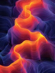 Poster - Captivating Abstract Wavy Lines Hypnotic Gradients and Dynamic Energy in Futuristic Digital