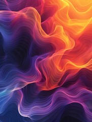 Poster - Captivating Colorful Abstract Wavy Lines and Hypnotic Gradients Energetic Digital Artwork