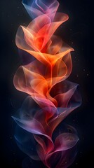Poster - Captivating Abstract Curves Chromatic Arrangements and Ethereal Compositions in Digital Art