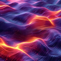 Poster - Captivating Dynamic Wavy Flowing Colorful Abstract Digital Generative Art Composition
