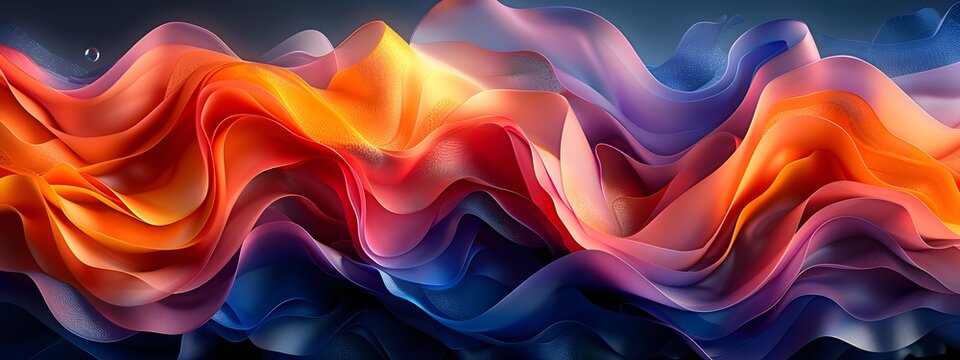 Mesmerizing Abstract Flowing Curves Digital Vivid Hues Organic Structures Contemporary Design