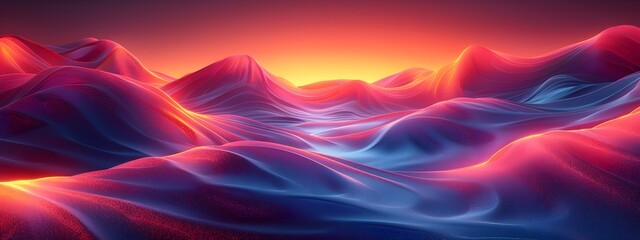 Poster - Captivating Abstract Chromatic Rhythms Dreamlike Compositions in Contemporary Digital Minimalism