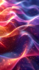 Poster - Captivating Abstract Wavy Flowing Colorful Lines Dynamic Gradients Futuristic Digital Abstraction