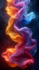Poster - flowing abstract colorful gradients with captivating energy and amorphous shapes in futuristic