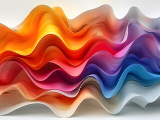 Poster - Flowing Colorful Abstract Lines Prismatic Palettes Lyrical Movement Sculptural Digital Painting