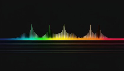 Poster - Hypnotic Neon Audio Spectrum in Continuous Line Drawing