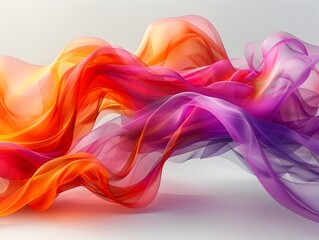 Poster - Fluid Abstract Ribbons of Saturated Color in Captivating Dance on Bright Plane