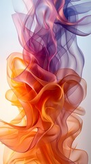 Poster - Elegant Muted Abstract Composition with Harmonious Curving Lines and Soft Colors on Clean Background