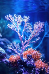 Wall Mural - Pink Coral Branch Underwater