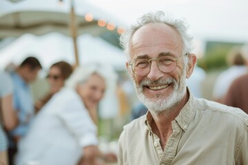 Joyful Moments: Group of Friends Laughing Together at Outdoor Gathering