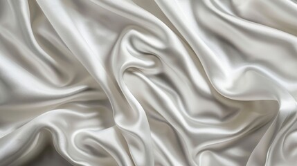 Poster - Experience the allure of luxury with this elegant white silver fabric, crafted with a sumptuous satin texture and a delicate natural blur for a sophisticated aesthetic