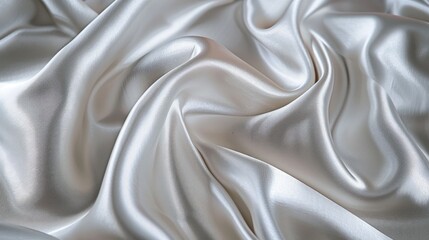 Poster - Experience the allure of luxury with this elegant white silver fabric, crafted with a sumptuous satin texture and a delicate natural blur for a sophisticated aesthetic