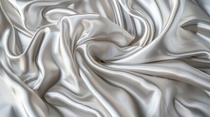 Poster - Indulge in sophistication with this stunning white silver fabric, characterized by its silky satin texture and subtle shimmer, creating an ambiance of refined elegance