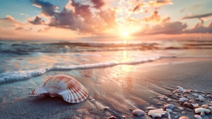 Seashell Sunset on the Beach