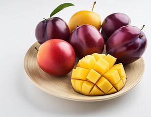 Poster - mango fruits white background