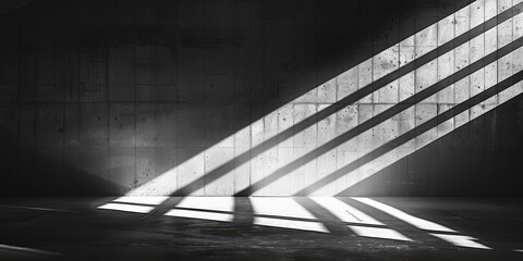 Poster - Concrete Room with Sunlight Stripes
