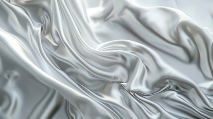 Poster - Transform your designs into a realm of luxury with this exquisite white silver fabric, featuring a silky satin feel and a subtle, captivating blur for a truly refined look