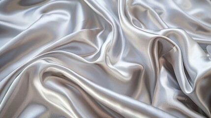 Poster - Transform your designs into a realm of luxury with this exquisite white silver fabric, featuring a silky satin feel and a subtle, captivating blur for a truly refined look