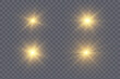 © Alesya - Set of glowing isolated golden transparent light effects. Set of shining glowing stars, lens flare, explosion, sparkle, dust, line, solar flare, spark and stars.