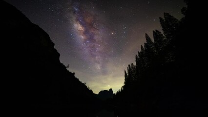 Time lapse Milky way galaxy stars,Star Time Lapse, Milky Way Galaxy Moving Across the Night Sky,Dark sky in beautiful starry night time, Milky Way Galaxy. 4K High quality.Amazing night sky