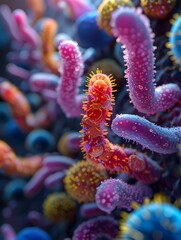 Poster - Vibrant Diversity of Gut and Skin Microbiota   Intricate Bacterial Patterns and Microscopic