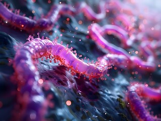 Poster - Hyper Stylized Visualization of Flourishing Bacterial Colonies in the Dynamic Gut Microbiome