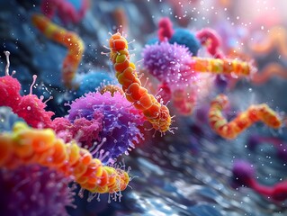 Poster - Vibrant and Dynamic Visualization of a Thriving Gut Microbiome in Hyper Stylized Glitch Art