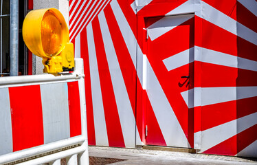 Canvas Print - typical security barrier at a street