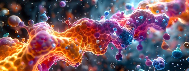 Poster - Intricate Microbiome Patterns in Vibrant 3D Anatomical Study