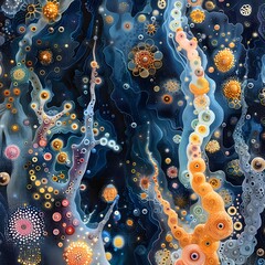 Poster - Captivating Impressionistic Visualization of Intricate Gut Microbiome Networks