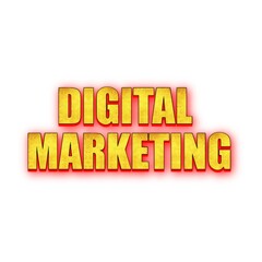 Sticker - 3D Digital marketing text poster art