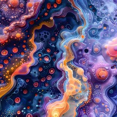 Poster - Intricate Patterns of the Gut Microbiome A Captivating Anatomical Study in Impressionistic Digital
