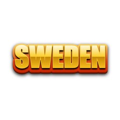 Sticker - 3D Sweden text poster art