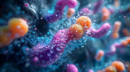 Poster - delving into the skin microbiome vibrant microscopic examination of epidermal microbial communities