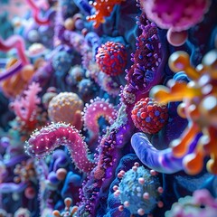 Poster - Unveiling the Beauty and Complexity of the Human Microbiome Vibrant Depiction of Diverse Gut and