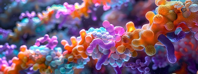Poster - Unveiling the Intricate Complexity of the Gut Microbiome   A Colorful Digital of the Microscopic