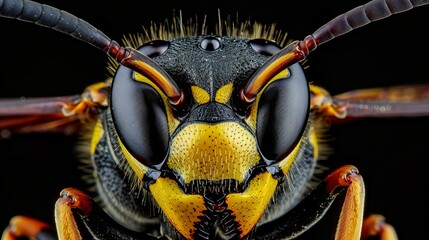 Wall Mural - extremely precise Wasp macro photography