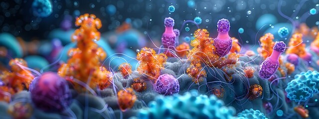 Poster - Vibrant Depiction of Gut and Skin Microbiota Intricate Bacterial Networks in Scientific