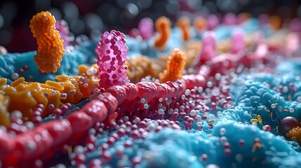 Poster - Immersive Depiction of the Human Microbiome Ecosystem with Diverse Bacterial Colonies and Intricate