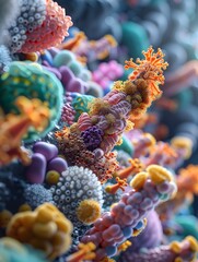 Poster - Detailed Depiction of Vibrant Gut and Skin Microbiota a Dynamic Microbial Ecosystem Showcasing