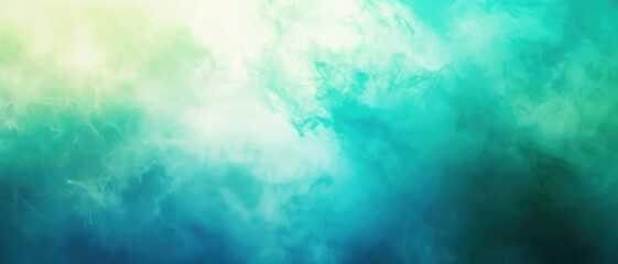 Poster - A serene gradient mist with shades of blue and green, creating a calm and atmospheric background.