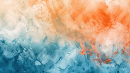 Wall Mural - abstract watercolor background with soft blended colors of orange and blue