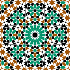 Sticker - Seamless arabic geometric ornament based on traditional arabic art. Arabian tile. 