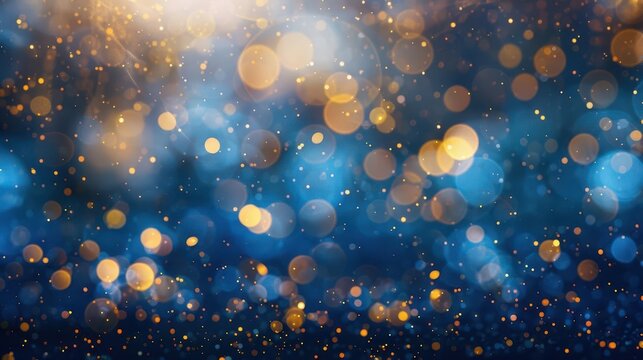 blue and gold bokeh abstract background festive new years eve celebration ai generated